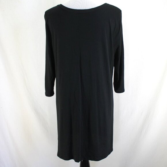 Pure J Jill Ballet Sleeve Tunic Top Womens Sz M Black 3/4 Sleeve Scoop Neck Knit - Picture 5 of 7